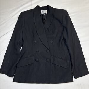VTG Stirling Cooper Womens Black Blazer Double Breasted Jacket Chic Size 8 EUC